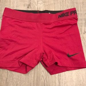 pink nike pro shorts